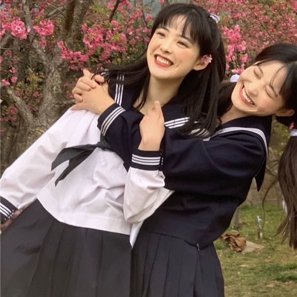 Autumn Japanese JK suit female student loose college style navy collar shirt + ins high waist half body full two-piece suit
