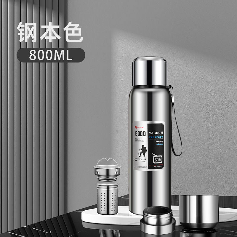 stainless steel thermos mug large capacity portable outdoor food grade vacuum car travel jug all-steel thermos mug