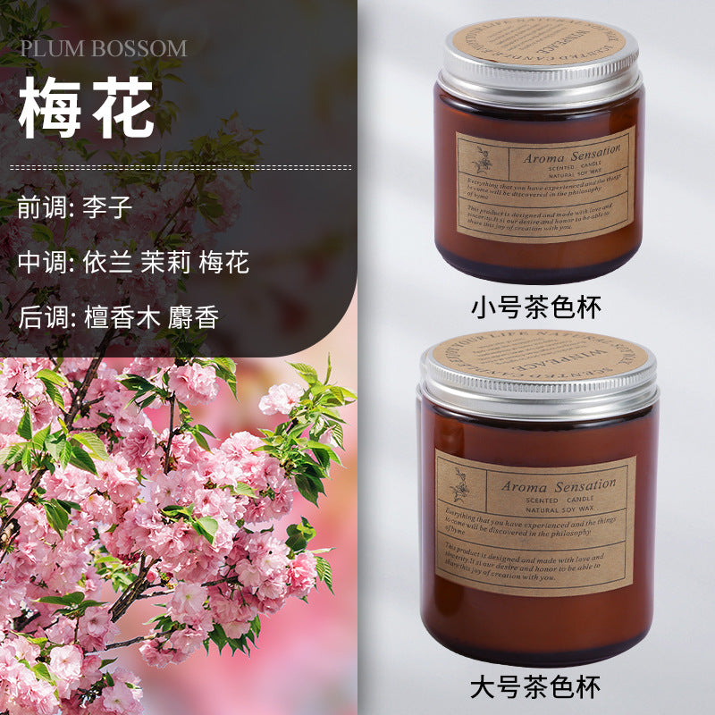 Scented candles smokeless handmade soy candles Romantic vibe aromatherapy essential oil candles glass candles