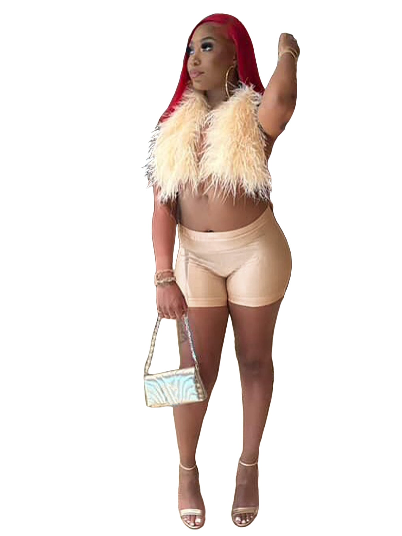 European and American fashion casual women's sexy nightclub halterneck tie feather satin two-piece trouser suit
