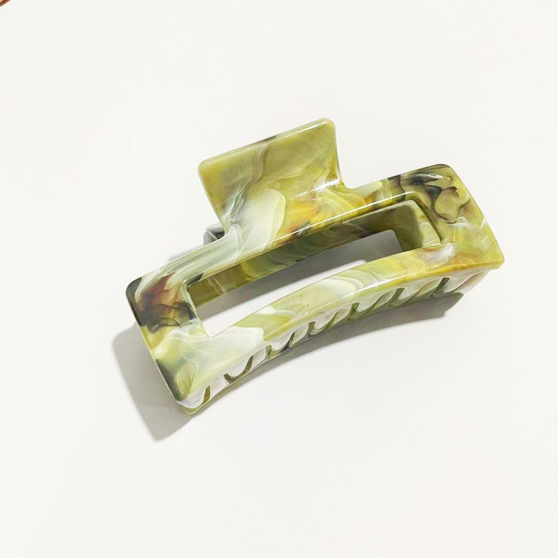 marbled grab clip Sweet and fresh frangipani hair clip Summer high-end shark hair clip