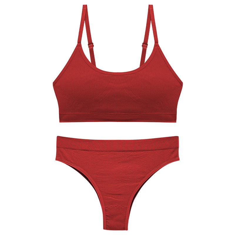 No steel ring big chest small vest shoulder strap adjustable thin section large size seamless sleep underwear underwear ladies suit