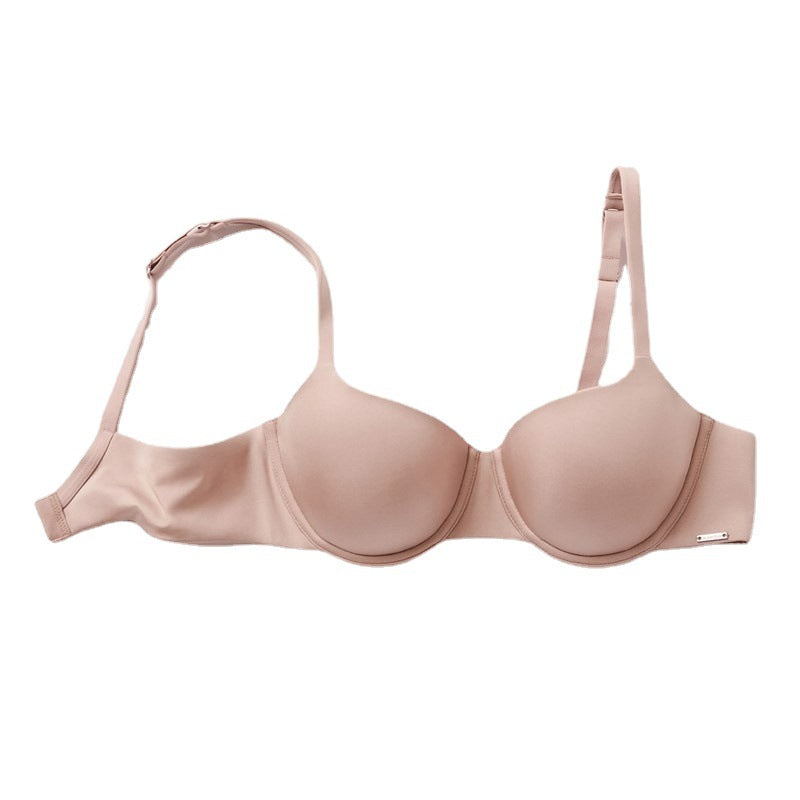 Canadian glossy basic summer all-match thin cotton large-size cup with steel ring comfortable push-up ladies bra
