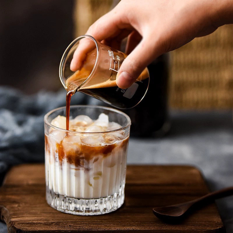 Classical Vertical Striped Whiskey Glass Wine Glass Iced Coffee Cup American Latte Coffee Cup Striped Wine Glass Water Cup