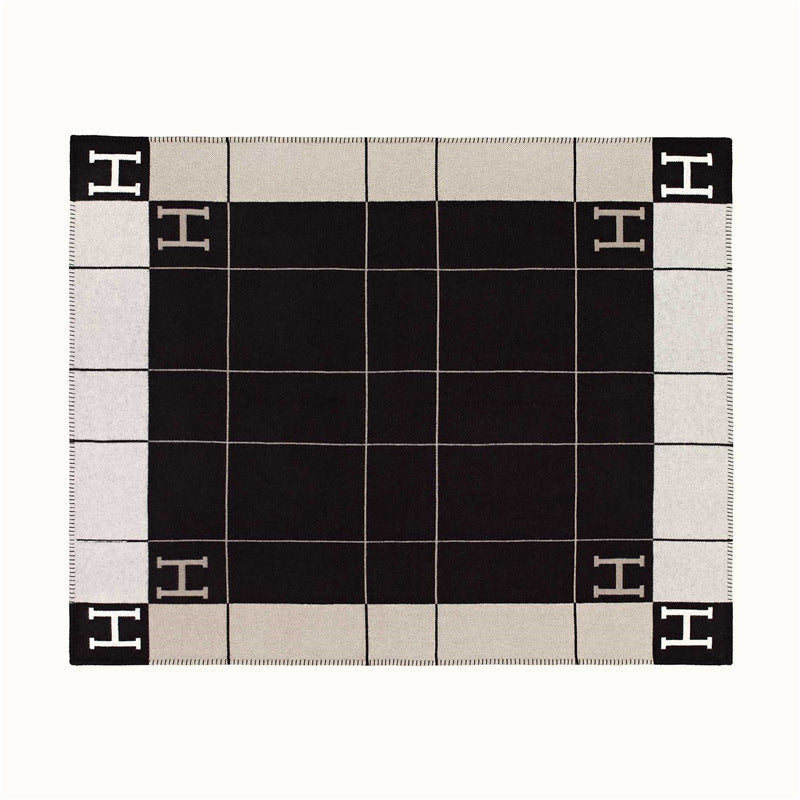 letter H, blanket, nap, air-conditioned room, blanket, car camping, sofa, cashmere blanket