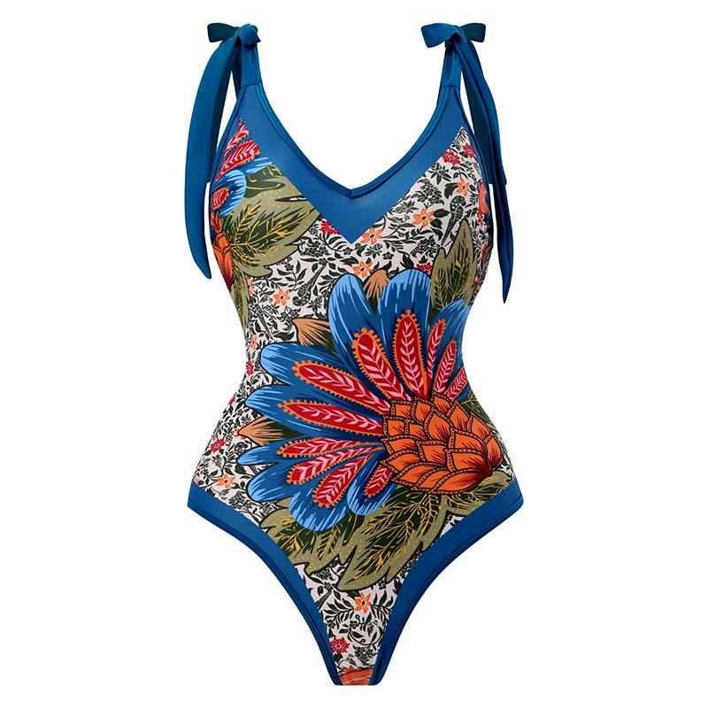 Sexy Retro One-Piece Swimsuit – Tight Fit, Strappy Design, Chiffon Cover-Up Skirt, European & American Fashion for Women