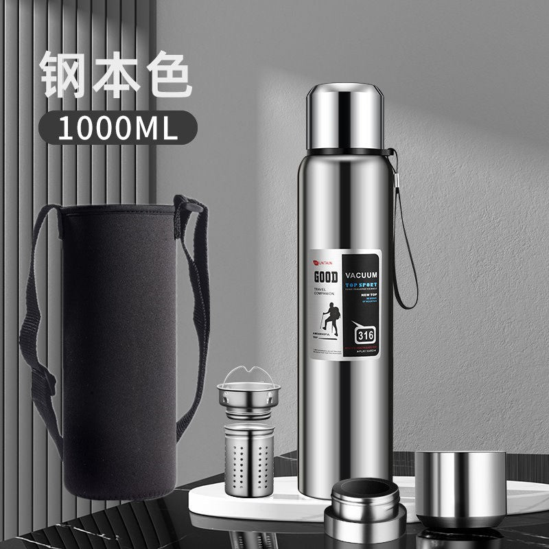 stainless steel thermos mug large capacity portable outdoor food grade vacuum car travel jug all-steel thermos mug