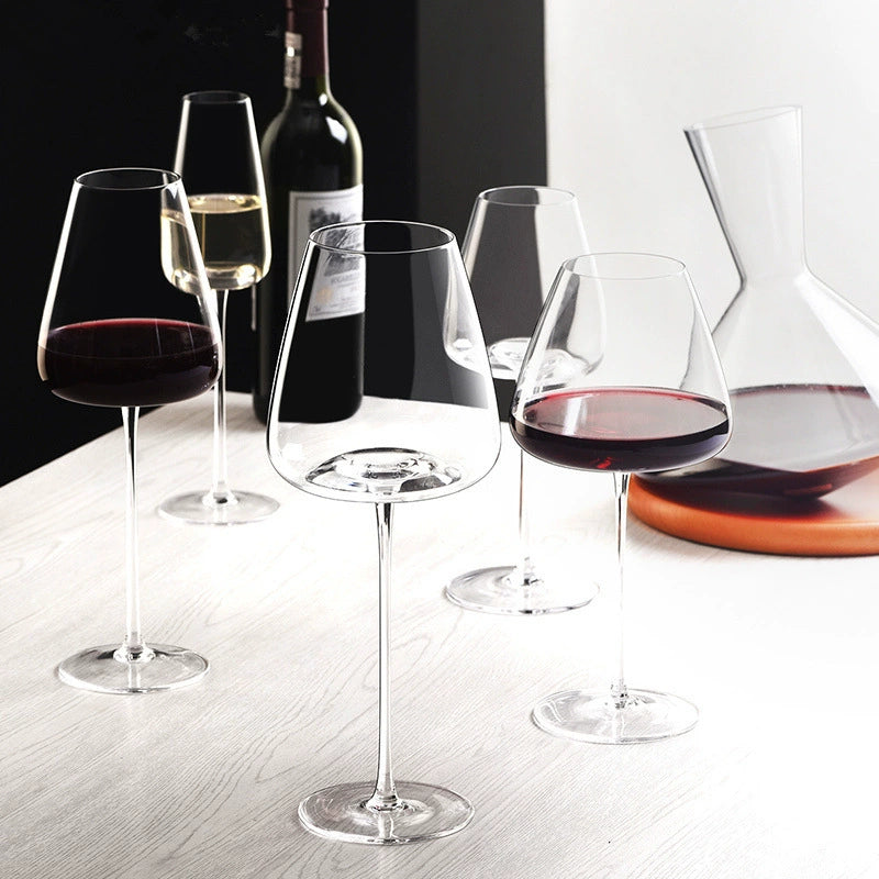 Luxury Handmade Burgundy Wine Glass – Ultra-Thin Crystal, Large Belly, Ideal for Tasting & Home Use