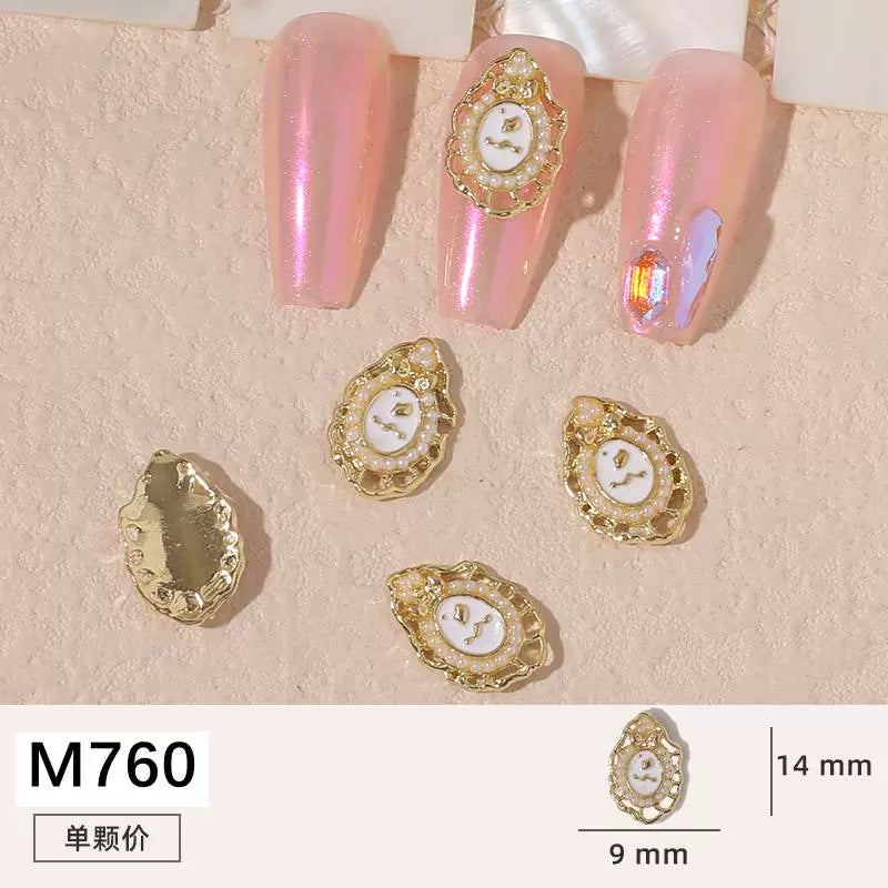 Net red manicure small fragrant wind jewelry love bunny new bow camellia dripping oil nail decoration stickers