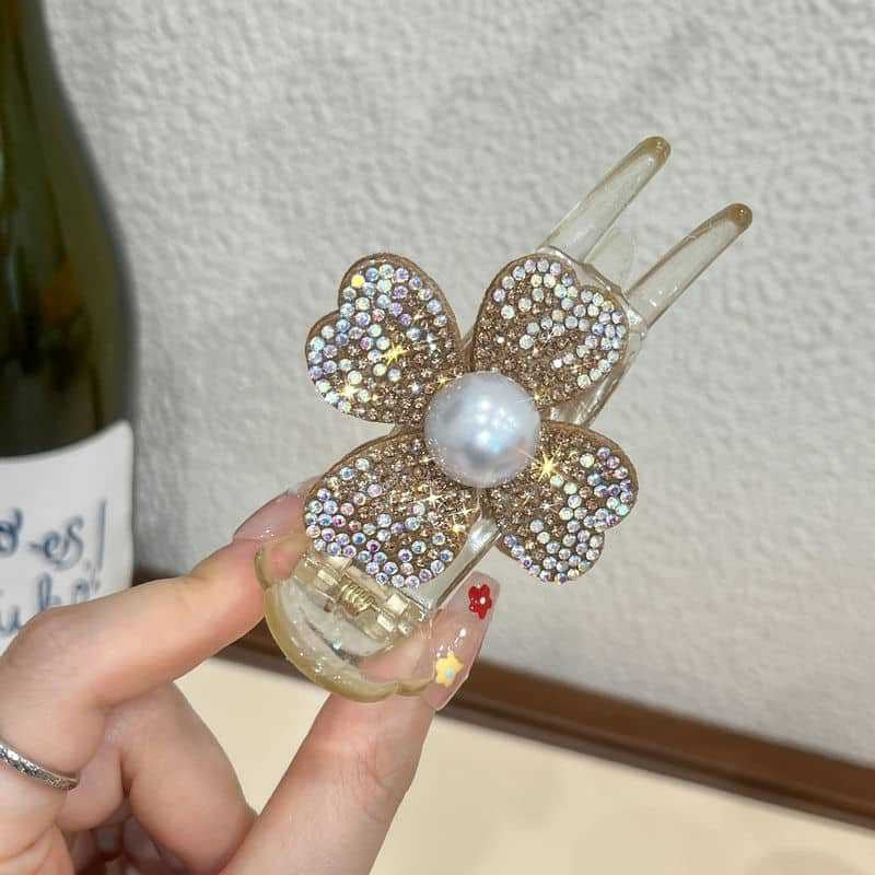 Maruko hairclip women's summer simple temperament, flower mesh, the back of the head, grab the clip pan hairpin