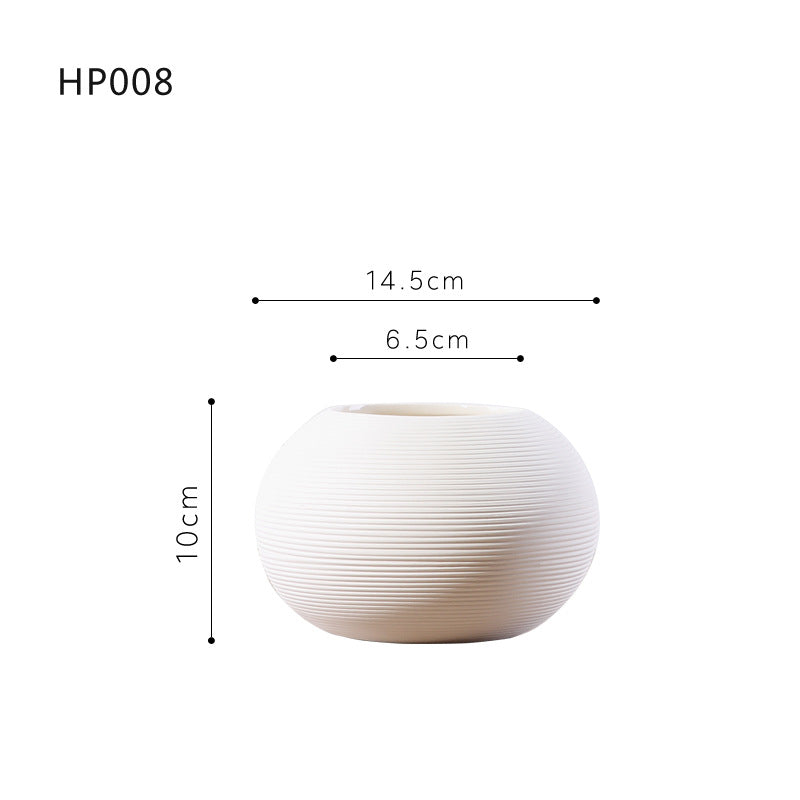 Nordic minimalist home living room flower arrangement decoration ins wabi sabi wind homestay decoration plain embryo striped vase