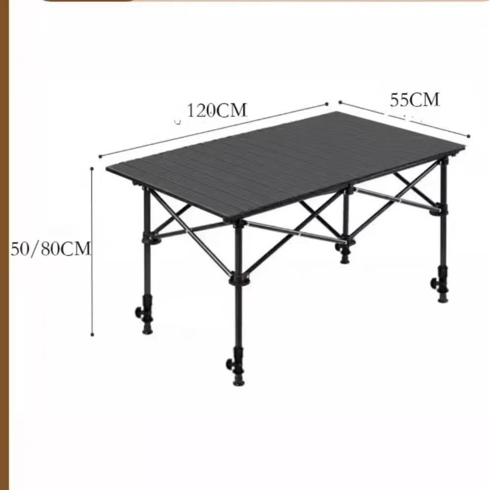 Outdoor Folding Table Metal Egg Roll Table Portable Camping Picnic Table Setting Table Camping Barbecue Self Drive Tour