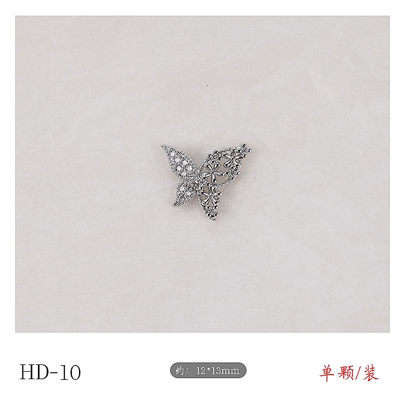 Twilight Rogge Manicure New Super Flash Butterfly Zircon Color Preservation Electroplating Non-fading Jewelry Nail Decoration Sticker