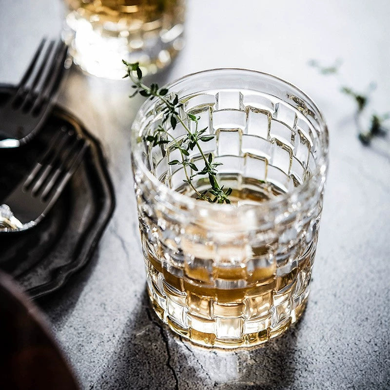 European Style Braided Shot Glass Large Cold Drink Crystal Glass