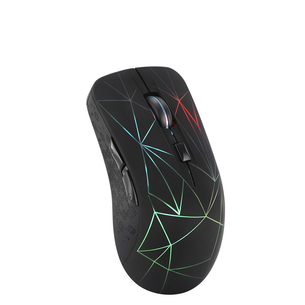 Cross-border dual-mode bluetooth wireless mouse mute light-emitting rechargeable computer notebook office gaming