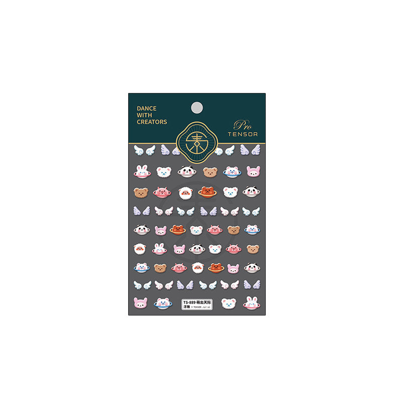 Ferrite new process three-dimensional 5D nail art stickers thin transparent back glue nail stickers nail accessories sprouting sky TS889