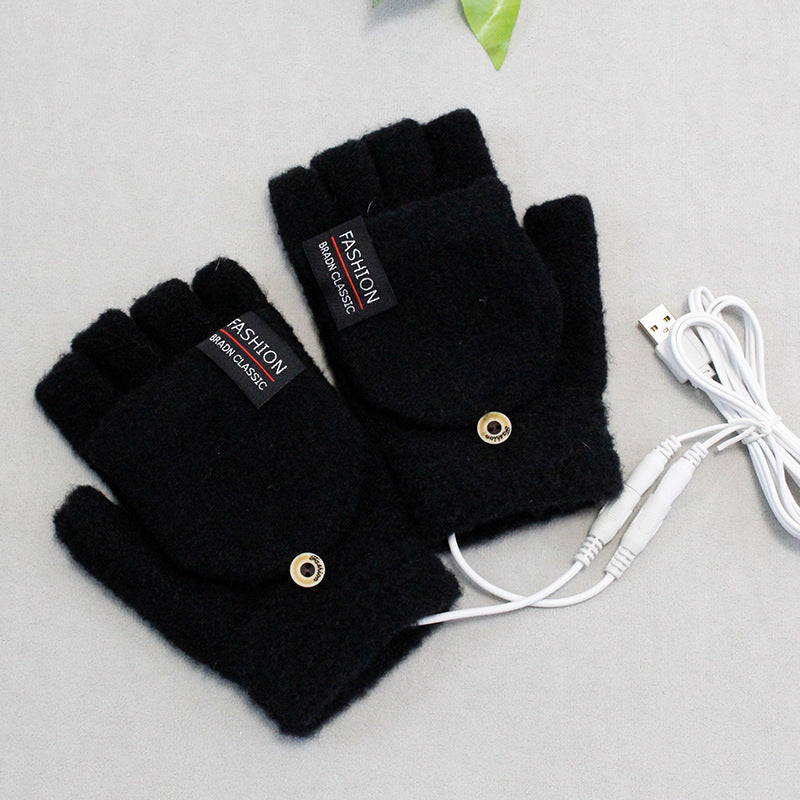 USB touch screen warm gloves, heating gloves, electric heating gloves, warm gloves, winter warm clamshell gloves