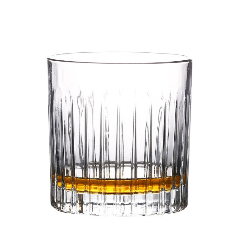 Classical Vertical Striped Whiskey Glass Wine Glass Iced Coffee Cup American Latte Coffee Cup Striped Wine Glass Water Cup