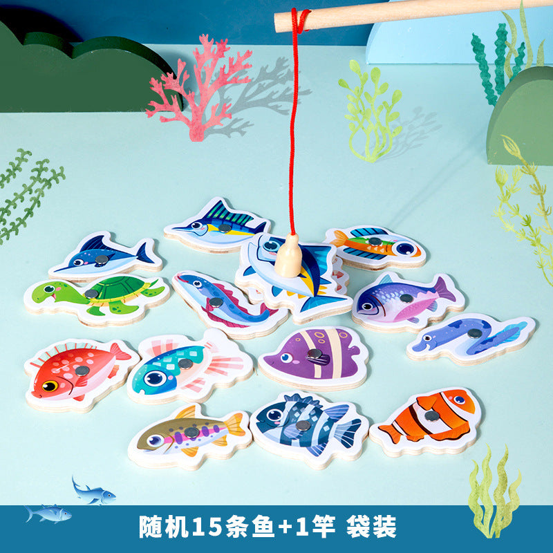 Children's magnetic fishing toys 1 to 3 years old 2 boys and girls 6 puzzle kids toddler baby two and a half years old gifts