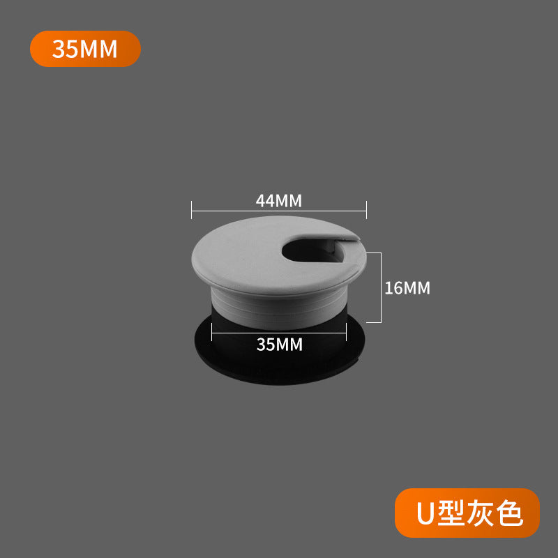 Desk plastic threading box desk wire hole cover 35 50 wire hole plug computer desktop round threading hole