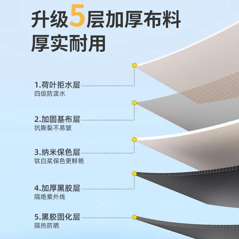 Canopy tent, outdoor camping, sunshade, hexagonal vinyl, silver-coated thick curtain, sunscreen, pergola, camping and picnic equipment