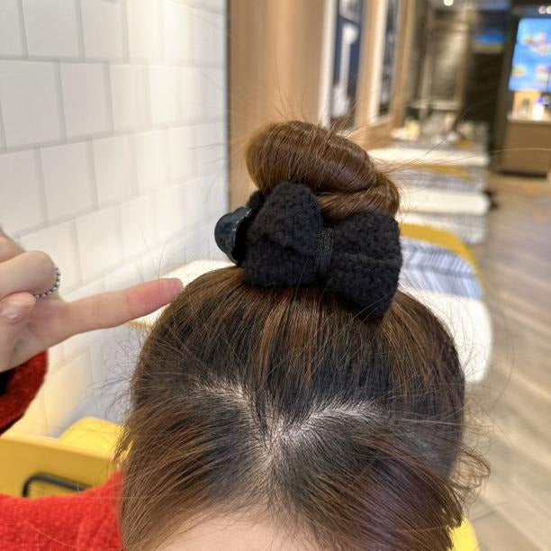 Maruko hairclip women's summer simple temperament, flower mesh, the back of the head, grab the clip pan hairpin