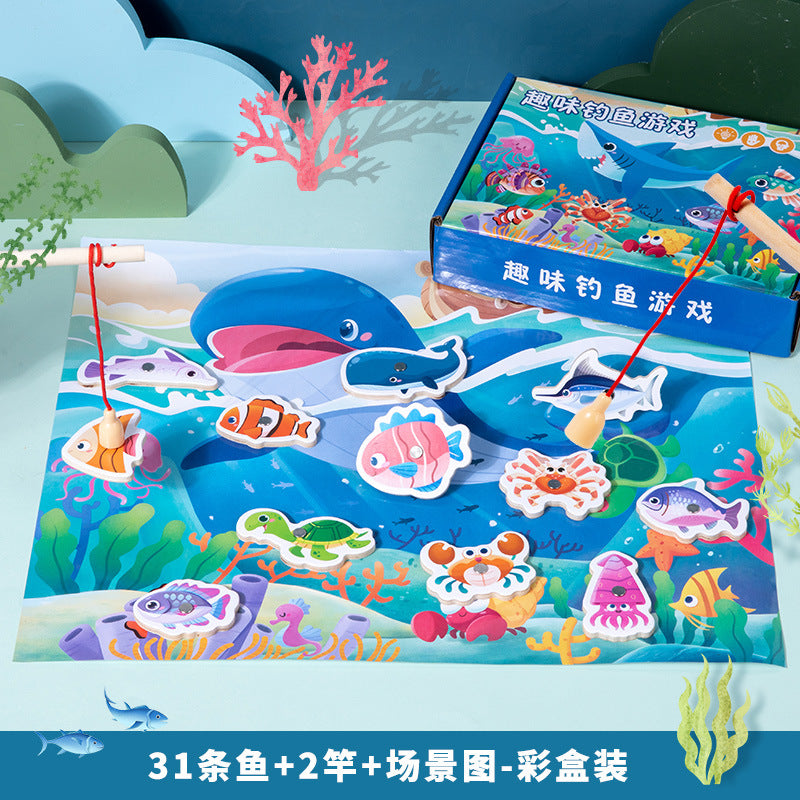 Children's magnetic fishing toys 1 to 3 years old 2 boys and girls 6 puzzle kids toddler baby two and a half years old gifts