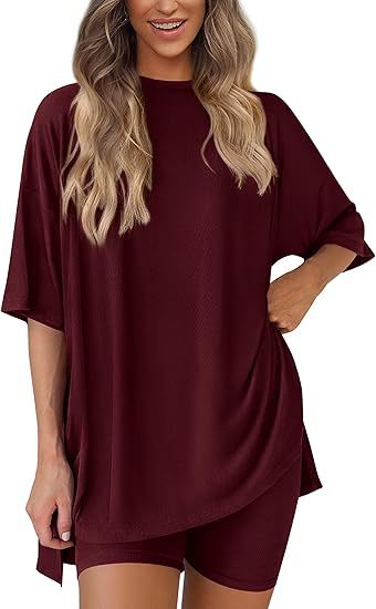 spring/summer European and American new loose fashion solid color casual short-sleeved shorts two-piece set