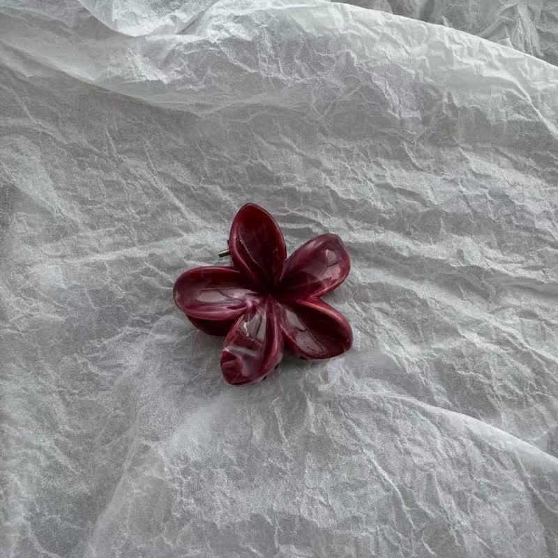 marbled grab clip Sweet and fresh frangipani hair clip Summer high-end shark hair clip