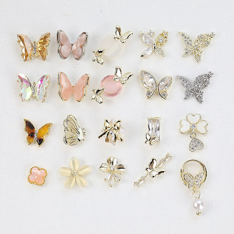 Twilight Rogge Manicure New Super Flash Butterfly Zircon Color Preservation Electroplating Non-fading Jewelry Nail Decoration Sticker