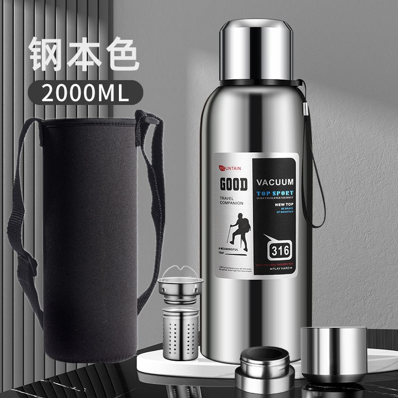 stainless steel thermos mug large capacity portable outdoor food grade vacuum car travel jug all-steel thermos mug