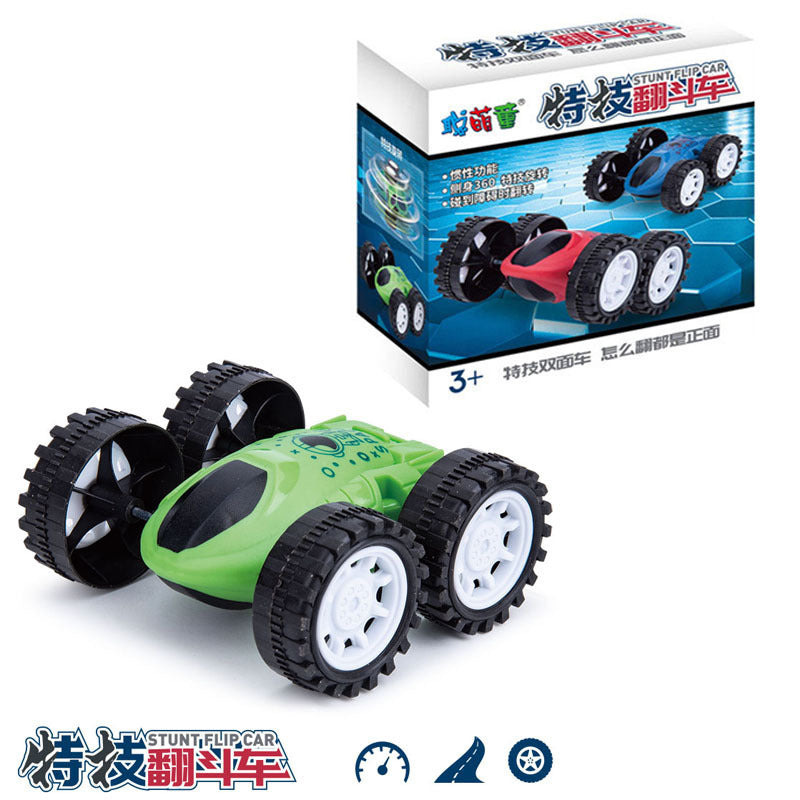 Spot inertia double-sided dump truck, fall-resistant stunt car, children's toys wholesale, small gifts, stalls, hot sales