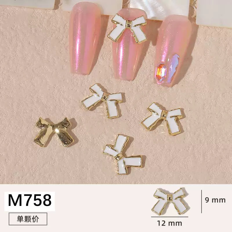 Net red manicure small fragrant wind jewelry love bunny new bow camellia dripping oil nail decoration stickers
