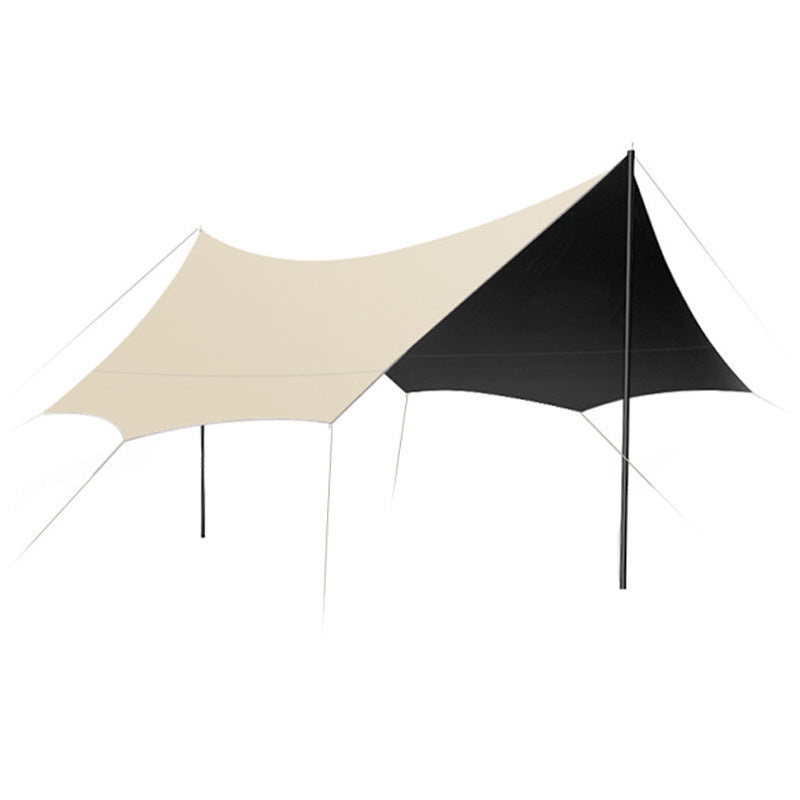 Canopy tent, outdoor camping, sunshade, hexagonal vinyl, silver-coated thick curtain, sunscreen, pergola, camping and picnic equipment