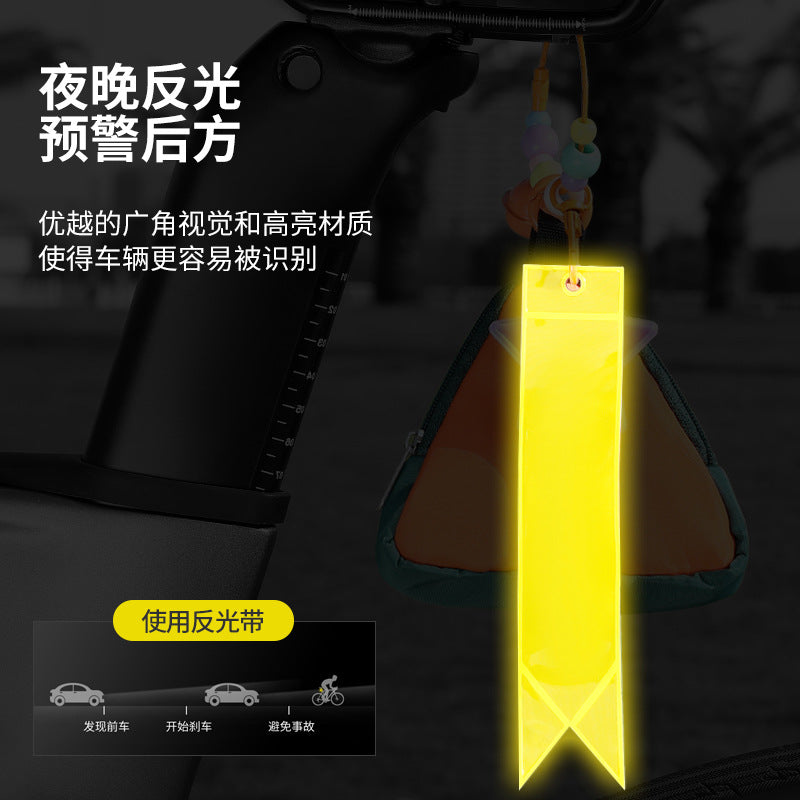 Road, mountain folding, cycling pouch, rear bag, saddle bag, reflective streamer, decorative accessory pendant