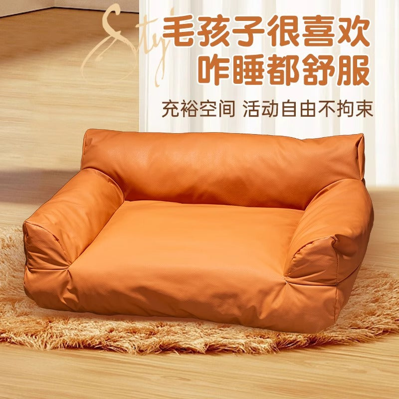 New dog kennel pet sofa cat bed simple leather cat nest waterproof and washable dog sofa is universal in all seasons