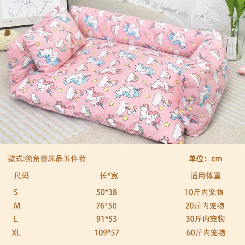 Cat Bed Four Seasons Universal Solid Wood Cat Bed Dog Bed Pet Dog Bed Off the Ground Dismantling and Washing Pet Bed Factory