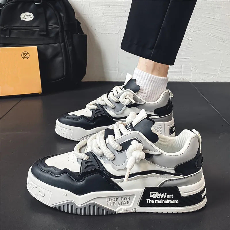 Plus size men's shoes new foreign trade special casual sneakers men's platform height increase leather size board shoes