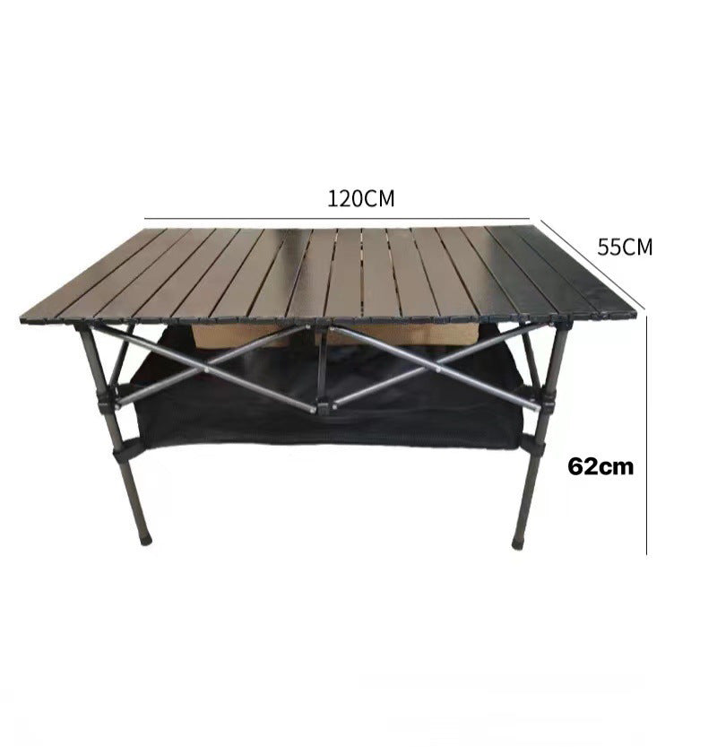 Outdoor Folding Table Metal Egg Roll Table Portable Camping Picnic Table Setting Table Camping Barbecue Self Drive Tour