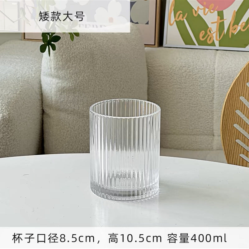 Long drink glasses, bar cocktail glasses, juice cups, drink cups, vertical ins, Internet celebrity cups, water cups, striped glasses