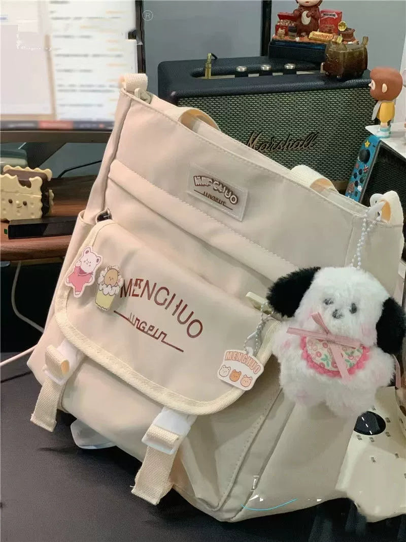 Japanese ins style college style bag female Korean version large capacity Messenger bag girl student commuting shoulder bag