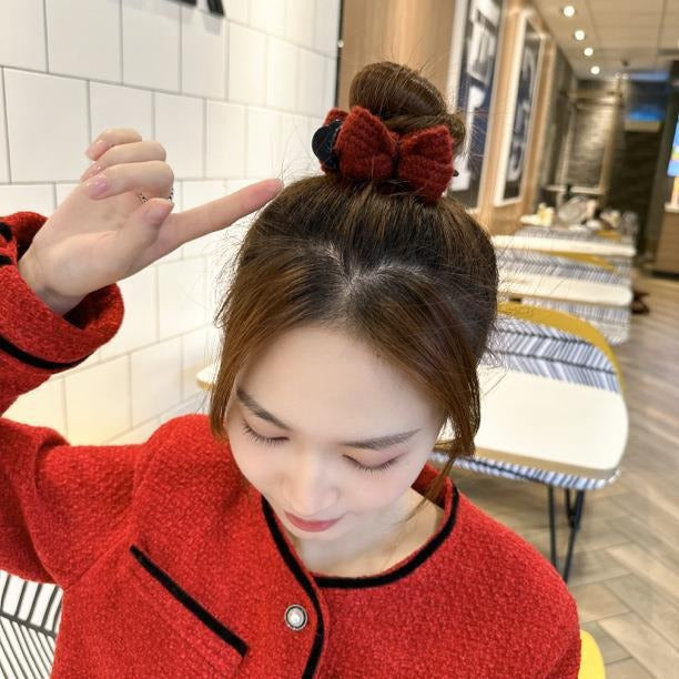 Maruko hairclip women's summer simple temperament, flower mesh, the back of the head, grab the clip pan hairpin