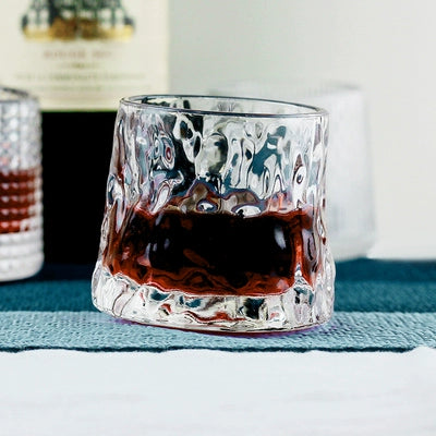 Just turn the high-end French designer style non-inverting glass wine glass whiskey glass creative tree pattern foreign wine cup