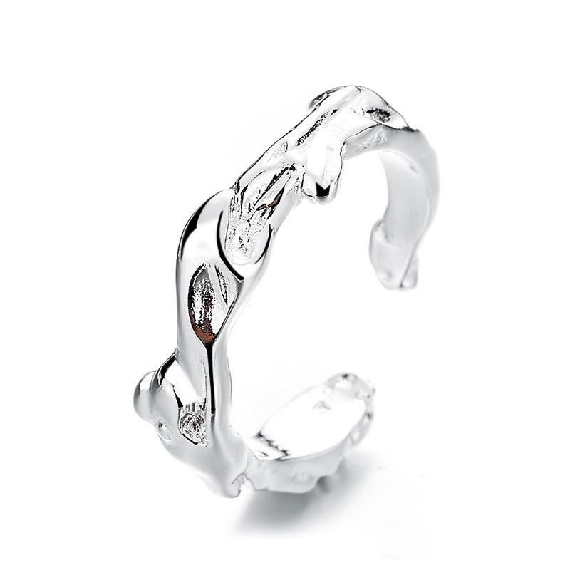 Original all-match simple niche design feeling love ins cold wind irregular index finger ring female open ring