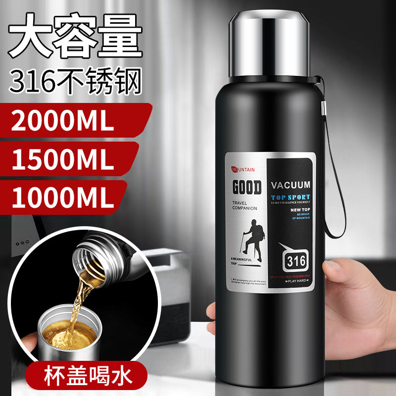 stainless steel thermos mug large capacity portable outdoor food grade vacuum car travel jug all-steel thermos mug