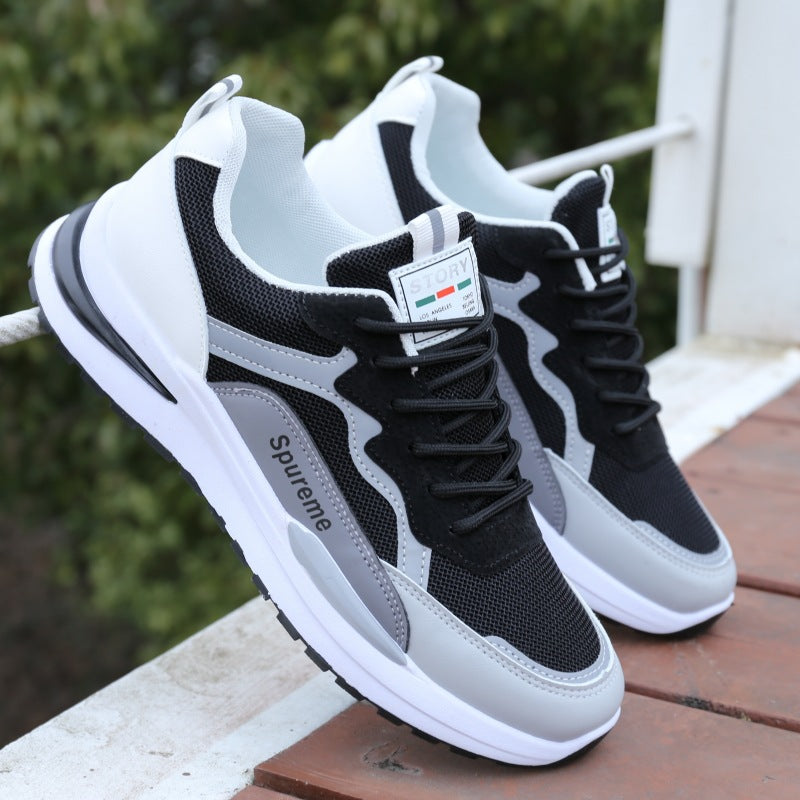 Summer Breathable Men's Shoes New Men's Mesh Athleisure Running Student Little White Daddy Climax Shoes