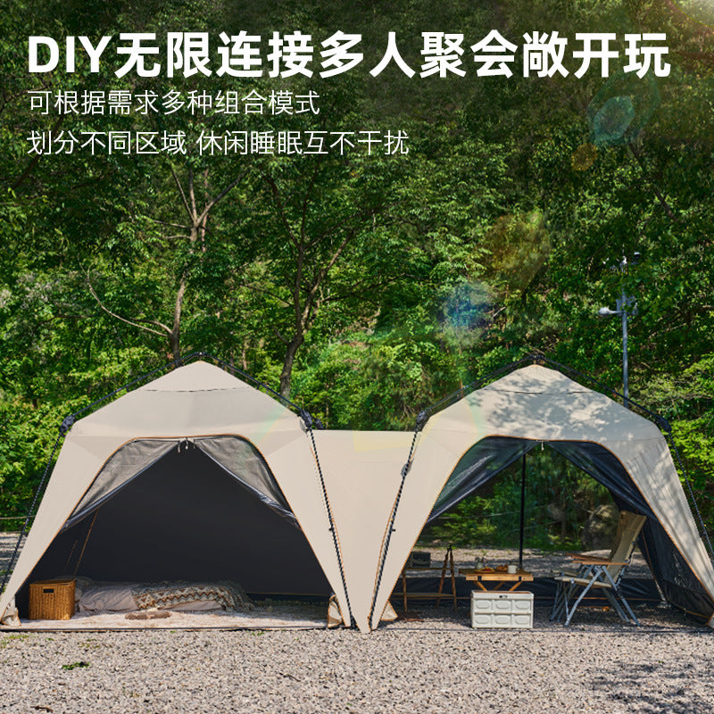 Explorers' carside tents quickly open the dome canopy, outdoor summer camping, light luxury, quick opening tents, sunshade, and sunscreen pergola
