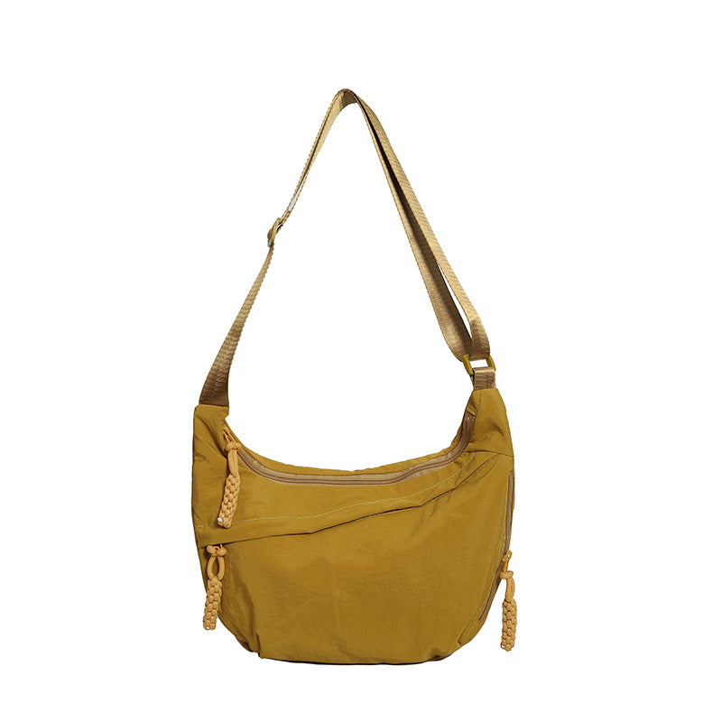 Solid Color Trend Personality Shoulder Bag Bag Women's Daily Simple Dumpling Bag Versatile Nylon Crossbody Bag Women's Casual