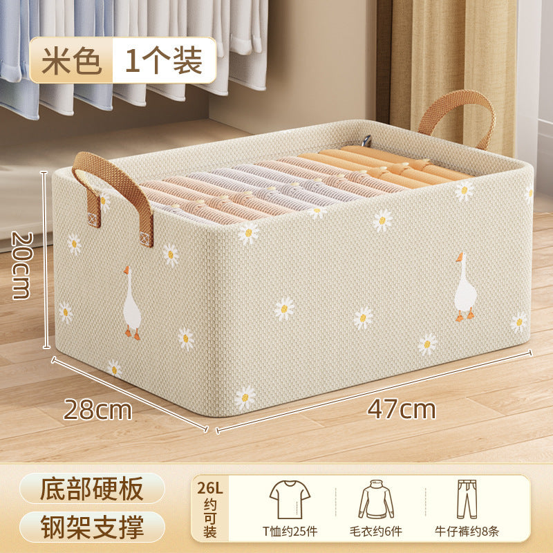 clothing storage basket, thickened steel frame storage box, miscellaneous clothing and pants storage artifact, a must-have for home and dormitory