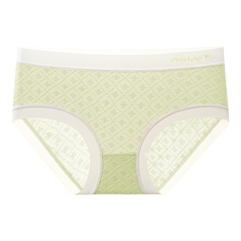 pure cotton women's antibacterial jacquard fabric close-fitting, non-feeling, super breathable, light and dry, small fresh briefs